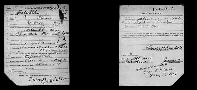 Esempio di WWI Draft Registration Cards